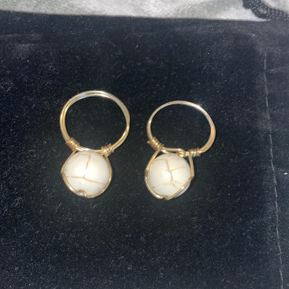 Handmade Marble Stone Rings (Set of 2)